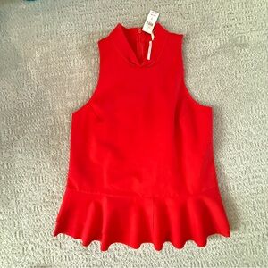 By Anthropologie red scuba ruffle bottom tank